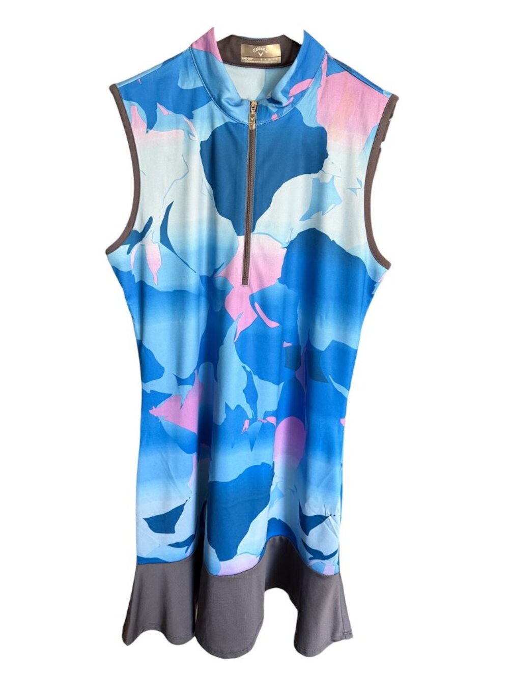 Callaway Blue/Purple Geometric Opti-Dri Sun Protection Golf Dress Women S